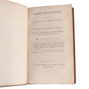 Simplification des Langues Orientales by C. F. Volney