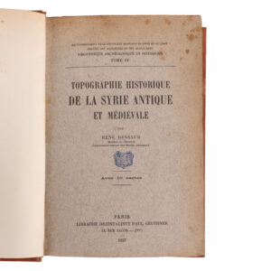 Topographie Historique de la Syrie Antique et Médiévale by René Dussaud