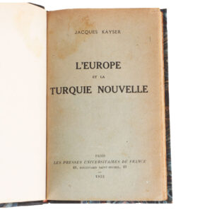 L'Europe et la Turquie Nouvelle by Jacques Kayser