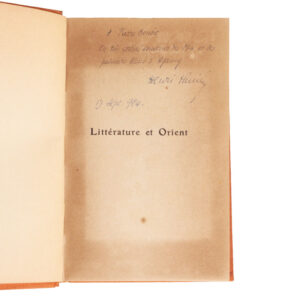 Littérature et Orient by Henri Thuile